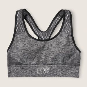 VS PINK Seamless Lightly-Lined Gym Racerback Sports Bra 🖤